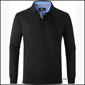 Men's Long Sleeve Performance Polo Shirt Regular Fit Golf Workwear